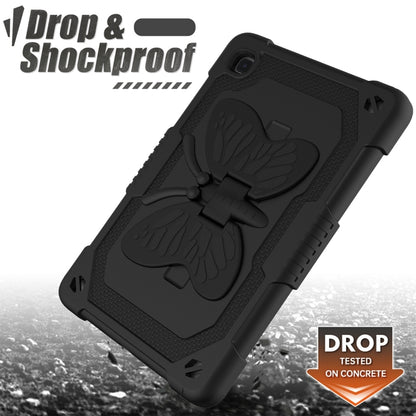 Pure Color PC + Silicone Anti-drop Protective Case with Butterfly Shape Holder & Pen Slot For Samsung Galaxy Tab A7 Lite 8.7 SM-T220 / SM-T225(Black) - Tab A7 Lite T220 / T225 by buy2fix | Online Shopping UK | buy2fix