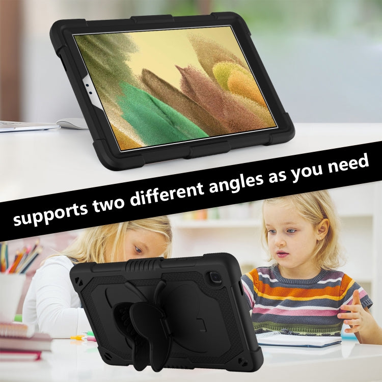 Pure Color PC + Silicone Anti-drop Protective Case with Butterfly Shape Holder & Pen Slot For Samsung Galaxy Tab A7 Lite 8.7 SM-T220 / SM-T225(Black) - Tab A7 Lite T220 / T225 by buy2fix | Online Shopping UK | buy2fix