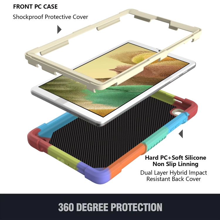 Beige PC + Silicone Anti-drop Protective Case with Butterfly Shape Holder & Pen Slot For Samsung Galaxy Tab A7 Lite 8.7 SM-T220 / SM-T225(Colorful Red) - Tab A7 Lite T220 / T225 by buy2fix | Online Shopping UK | buy2fix