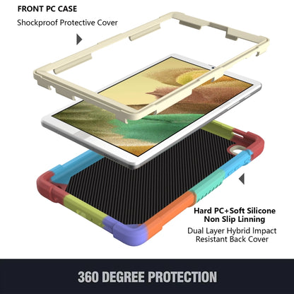 Beige PC + Silicone Anti-drop Protective Case with Butterfly Shape Holder & Pen Slot For Samsung Galaxy Tab A7 Lite 8.7 SM-T220 / SM-T225(Colorful Red) - Tab A7 Lite T220 / T225 by buy2fix | Online Shopping UK | buy2fix