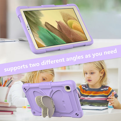 Beige PC + Silicone Anti-drop Protective Case with Butterfly Shape Holder & Pen Slot For Samsung Galaxy Tab A7 Lite 8.7 SM-T220 / SM-T225(Beige + Light Purple) - Tab A7 Lite T220 / T225 by buy2fix | Online Shopping UK | buy2fix