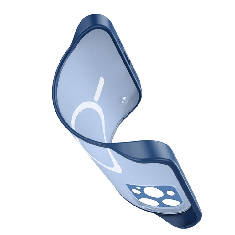 For iPhone 13 mini Frosted Soft Four-corner Shockproof Magsafe Case (Blue) by buy2fix