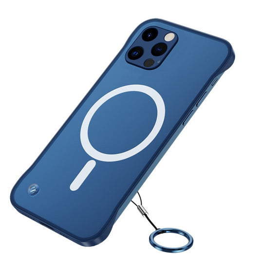 For iPhone 13 Pro Max Frosted Soft Four-corner Shockproof Magsafe Case (Blue)