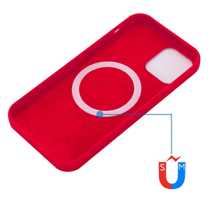 For iPhone 13 mini Shockproof Silicone Magnetic Magsafe Case (Red) by buy2fix