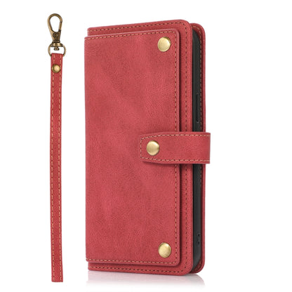 For iPhone 12 Pro Max PU + TPU Horizontal Flip Leather Case with Holder & Card Slot & Wallet & Lanyard(Wine Red) by buy2fix