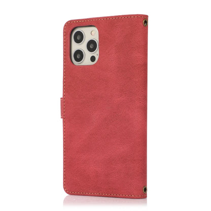 For iPhone 12 Pro Max PU + TPU Horizontal Flip Leather Case with Holder & Card Slot & Wallet & Lanyard(Wine Red) by buy2fix