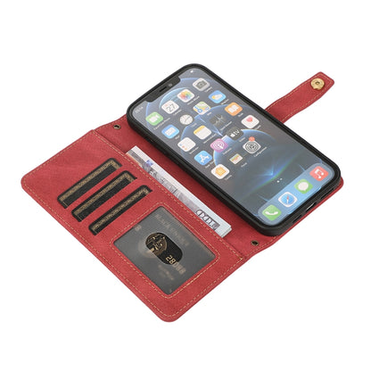 For iPhone 12 Pro Max PU + TPU Horizontal Flip Leather Case with Holder & Card Slot & Wallet & Lanyard(Wine Red) by buy2fix