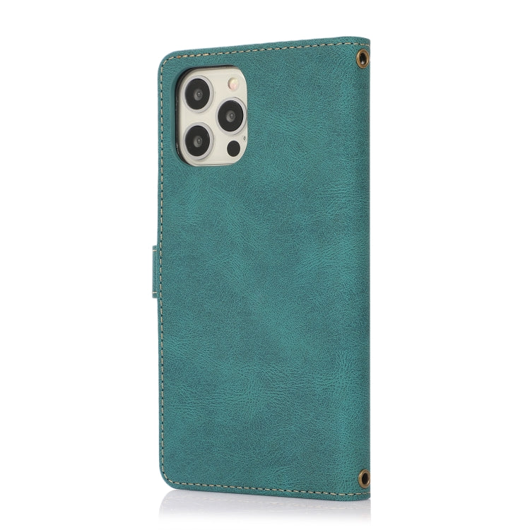 For iPhone 12 Pro Max PU + TPU Horizontal Flip Leather Case with Holder & Card Slot & Wallet & Lanyard(Lake Blue) by buy2fix