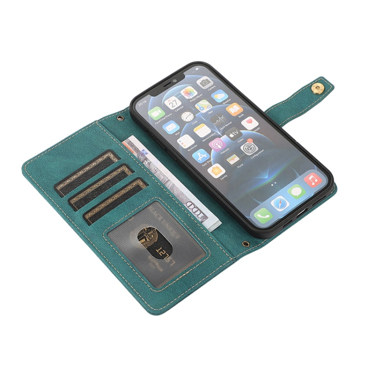 For iPhone 12 Pro Max PU + TPU Horizontal Flip Leather Case with Holder & Card Slot & Wallet & Lanyard(Lake Blue) by buy2fix