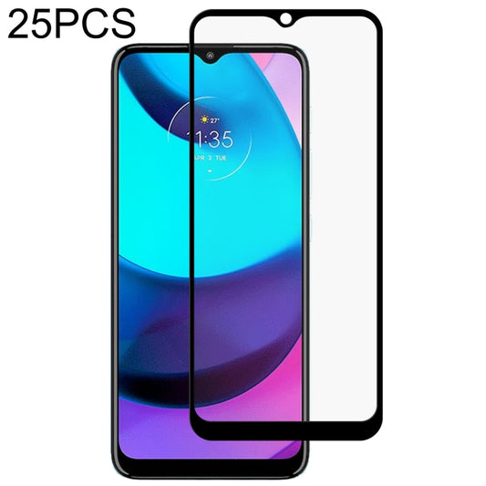 For Motorola Moto E20 25 PCS Full Glue Full Screen Tempered Glass Film by buy2fix