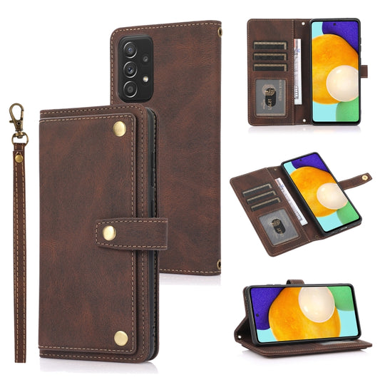 For Samsung Galaxy A52 5G / 4G PU + TPU Horizontal Flip Leather Case with Holder & Card Slot & Wallet & Lanyard(Brown) by buy2fix