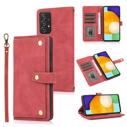 For Samsung Galaxy A52 5G / 4G PU + TPU Horizontal Flip Leather Case with Holder & Card Slot & Wallet & Lanyard(Wine Red) by buy2fix