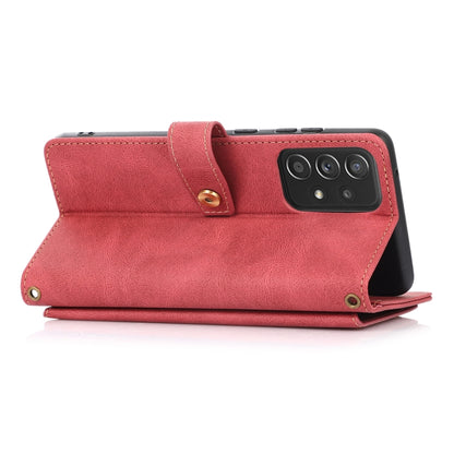 For Samsung Galaxy A52 5G / 4G PU + TPU Horizontal Flip Leather Case with Holder & Card Slot & Wallet & Lanyard(Wine Red) by buy2fix