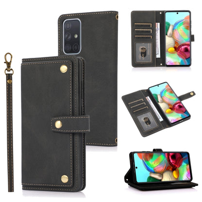 For Samsung Galaxy A71 4G PU + TPU Horizontal Flip Leather Case with Holder & Card Slot & Wallet & Lanyard(Black) by buy2fix