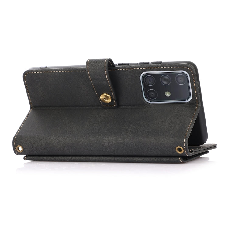 For Samsung Galaxy A71 4G PU + TPU Horizontal Flip Leather Case with Holder & Card Slot & Wallet & Lanyard(Black) by buy2fix