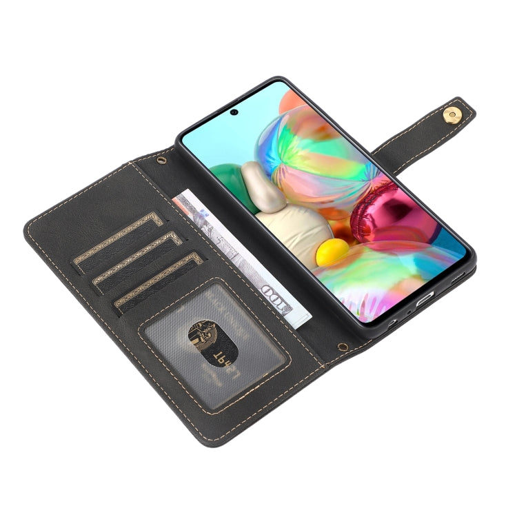 For Samsung Galaxy A71 4G PU + TPU Horizontal Flip Leather Case with Holder & Card Slot & Wallet & Lanyard(Black) by buy2fix
