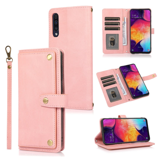 For Samsung Galaxy A50 / A30s / A50s PU + TPU Horizontal Flip Leather Case with Holder & Card Slot & Wallet & Lanyard(Pink)