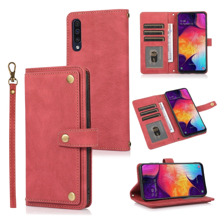For Samsung Galaxy A50 / A30s / A50s PU + TPU Horizontal Flip Leather Case with Holder & Card Slot & Wallet & Lanyard(Wine Red) by buy2fix
