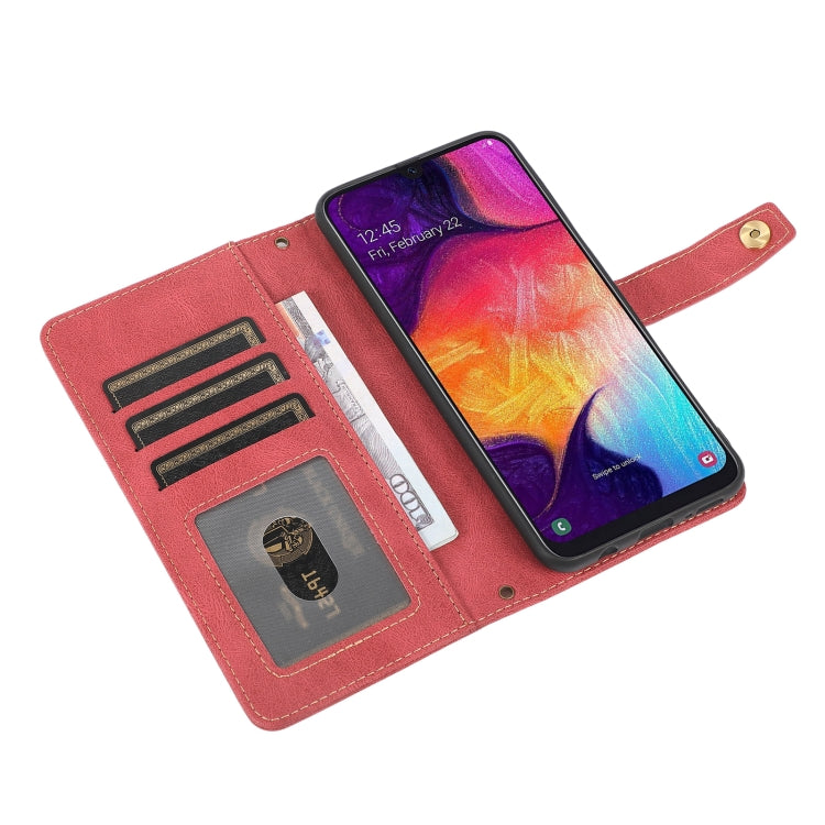 For Samsung Galaxy A50 / A30s / A50s PU + TPU Horizontal Flip Leather Case with Holder & Card Slot & Wallet & Lanyard(Wine Red) by buy2fix