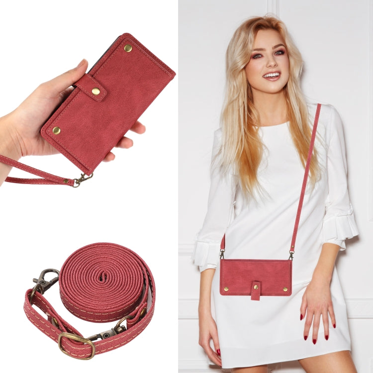 For Samsung Galaxy A50 / A30s / A50s PU + TPU Horizontal Flip Leather Case with Holder & Card Slot & Wallet & Lanyard(Wine Red) by buy2fix