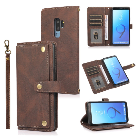 For Samsung Galaxy S9+ PU + TPU Horizontal Flip Leather Case with Holder & Card Slot & Wallet & Lanyard(Brown)