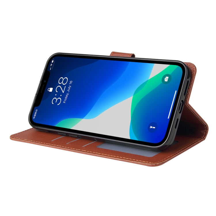 For iPhone 13 mini Multifunctional Horizontal Flip Leather Case, with Three Card Slot & Holder & Photo Frame & Lanyard (Brown) by buy2fix