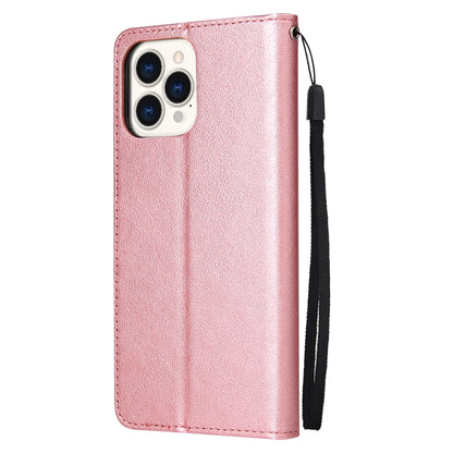 For iPhone 13 mini Multifunctional Horizontal Flip Leather Case, with Three Card Slot & Holder & Photo Frame & Lanyard (Rose Gold) by buy2fix