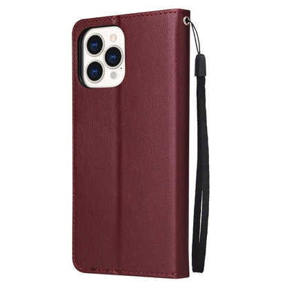 For iPhone 13 mini Multifunctional Horizontal Flip Leather Case, with Three Card Slot & Holder & Photo Frame & Lanyard (Red Wine) by buy2fix