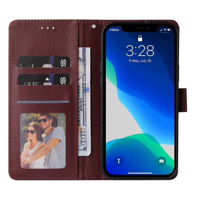 For iPhone 13 mini Multifunctional Horizontal Flip Leather Case, with Three Card Slot & Holder & Photo Frame & Lanyard (Red Wine) by buy2fix