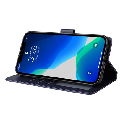 For iPhone 13 mini Multifunctional Horizontal Flip Leather Case, with Three Card Slot & Holder & Photo Frame & Lanyard (Navy) by buy2fix