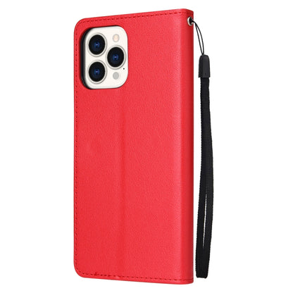 For iPhone 13 mini Multifunctional Horizontal Flip Leather Case, with Three Card Slot & Holder & Photo Frame & Lanyard (Red) by buy2fix