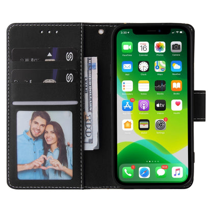 For iPhone 13 mini Marble Bronzing Stitching Horizontal Flip PU Leather Case with Holder & Card Slots & Wallet & Photo Frame (Black) by buy2fix