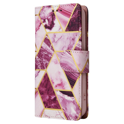 For iPhone 13 mini Marble Bronzing Stitching Horizontal Flip PU Leather Case with Holder & Card Slots & Wallet & Photo Frame (Purple) by buy2fix