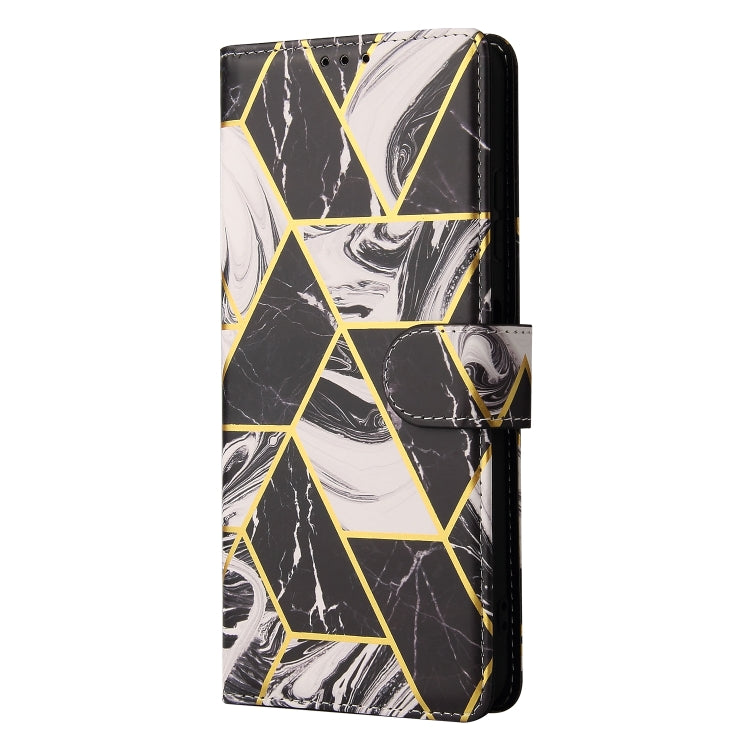 For Samsung Galaxy A22 5G Marble Bronzing Stitching Horizontal Flip PU Leather Case with Holder & Card Slots & Wallet & Photo Frame(Black) by buy2fix