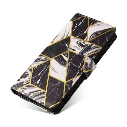 For Samsung Galaxy A22 5G Marble Bronzing Stitching Horizontal Flip PU Leather Case with Holder & Card Slots & Wallet & Photo Frame(Black) by buy2fix