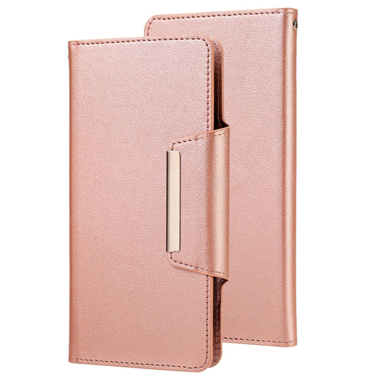 For iPhone 12 / 12 Pro Ultra-thin Separable Magnetic Horizontal Flip Leather Case with Card Slot & Wallet(Pink) by buy2fix