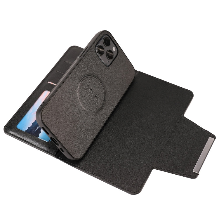For iPhone 12 / 12 Pro Ultra-thin Separable Magnetic Horizontal Flip Leather Case with Card Slot & Wallet(Black) by buy2fix