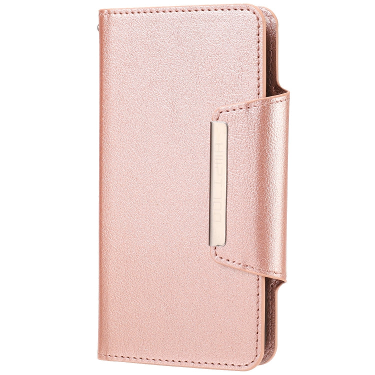 For iPhone X / XS Ultra-thin Separable Magnetic Horizontal Flip Leather Case with Card Slot & Wallet(Pink) by buy2fix
