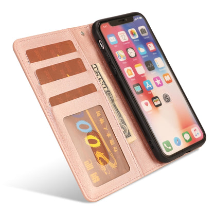 For iPhone X / XS Ultra-thin Separable Magnetic Horizontal Flip Leather Case with Card Slot & Wallet(Pink) by buy2fix