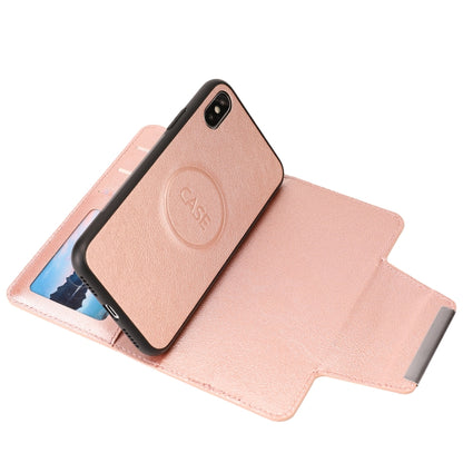 For iPhone X / XS Ultra-thin Separable Magnetic Horizontal Flip Leather Case with Card Slot & Wallet(Pink) by buy2fix