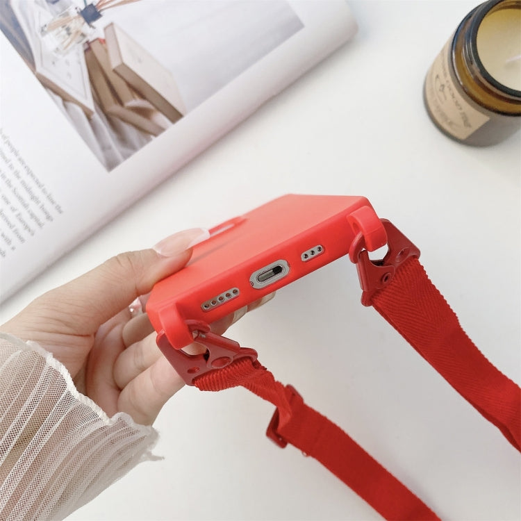 For iPhone 12 mini Elastic Silicone Protective Case with Wide Neck Lanyard (Dark Green) by buy2fix