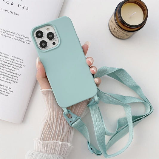For iPhone 11 Pro Elastic Silicone Protective Case with Wide Neck Lanyard (Sky Blue) by buy2fix