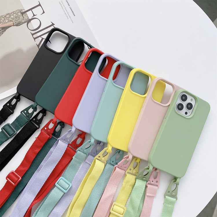 For iPhone 11 Pro Max Elastic Silicone Protective Case with Wide Neck Lanyard (Purple) by buy2fix