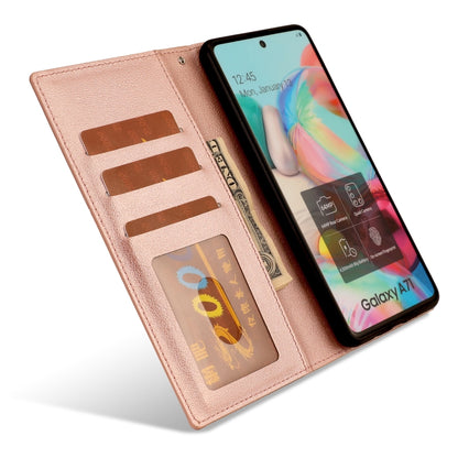 For Samsung Galaxy A71 Ultra-thin Separable Magnetic Horizontal Flip Leather Case with Card Slot & Wallet(Pink) by buy2fix