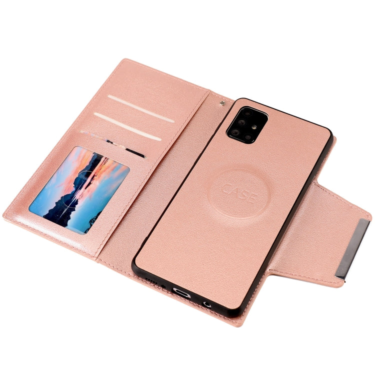 For Samsung Galaxy A71 Ultra-thin Separable Magnetic Horizontal Flip Leather Case with Card Slot & Wallet(Pink) by buy2fix