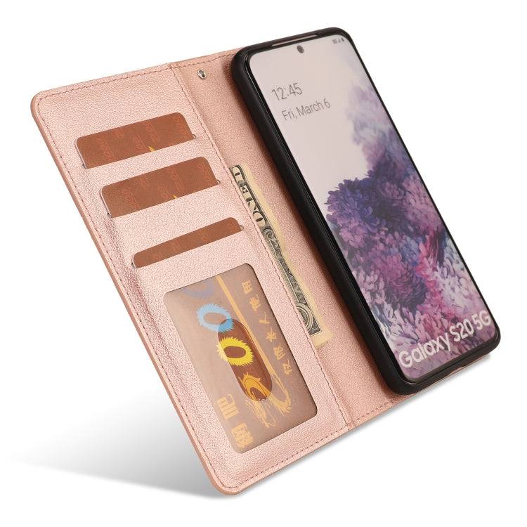 For Samsung Galaxy S20 Ultra-thin Separable Magnetic Horizontal Flip Leather Case with Card Slot & Wallet(Pink) by buy2fix