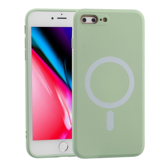 Silicone Full Coverage Shockproof Magsafe Case For iPhone 7 Plus / 8 Plus(Green)