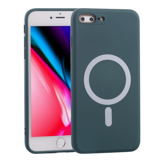 Silicone Full Coverage Shockproof Magsafe Case For iPhone 7 Plus / 8 Plus(Deep Green) by buy2fix