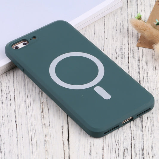 Silicone Full Coverage Shockproof Magsafe Case For iPhone 7 Plus / 8 Plus(Deep Green) by buy2fix
