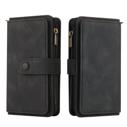 For Motorola Moto G30 Skin Feel PU + TPU Horizontal Flip Leather Case With Holder & 15 Cards Slot & Wallet & Zipper Pocket & Lanyard(Black) by buy2fix